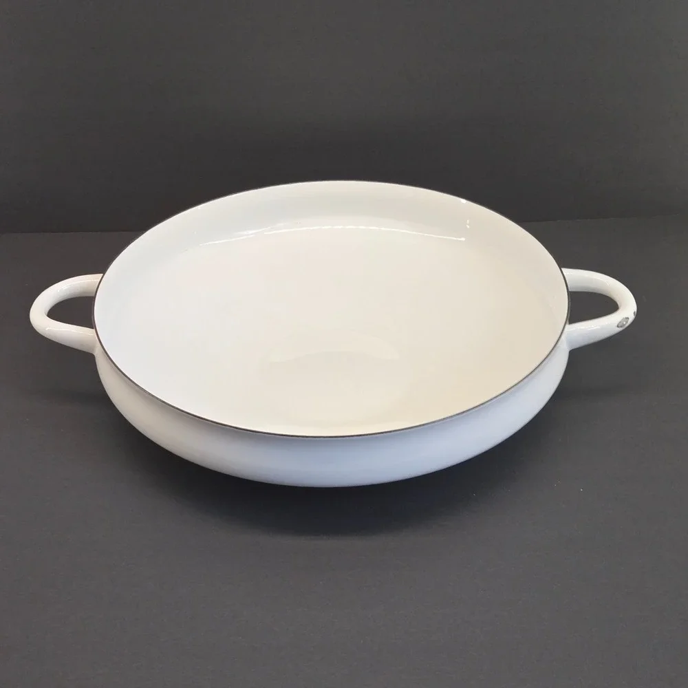 Dansk‎ Kobenstyle White Enamel Paella Pan Buffet Server 13.5